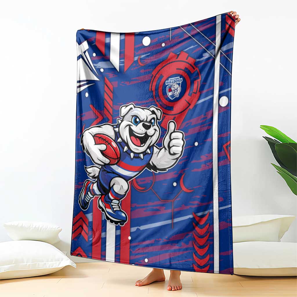 Western Bulldogs Blanket Mascot Cartoon Football Illustration Style