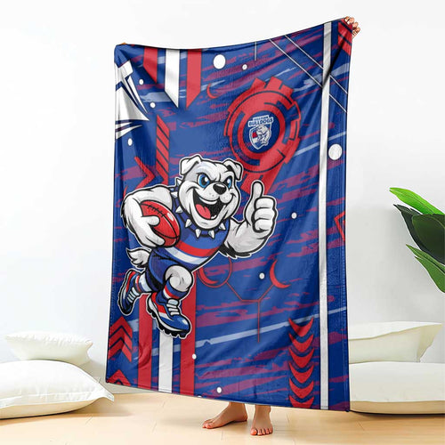 Western Bulldogs Blanket Mascot Cartoon Football Illustration Style