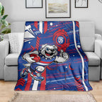 Western Bulldogs Blanket Mascot Cartoon Football Illustration Style