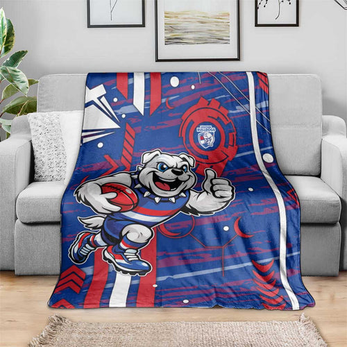 Western Bulldogs Blanket Mascot Cartoon Football Illustration Style