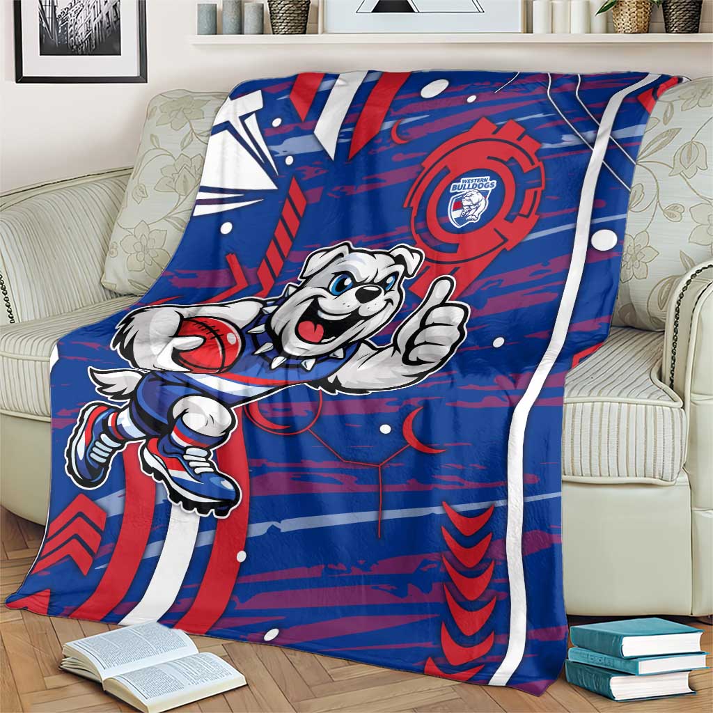 Western Bulldogs Blanket Mascot Cartoon Football Illustration Style