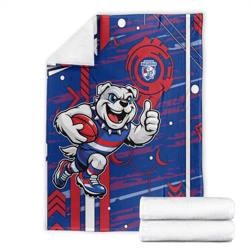 Western Bulldogs Blanket Mascot Cartoon Football Illustration Style