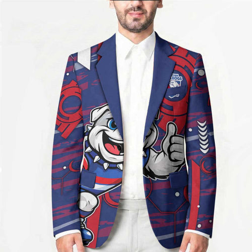 Western Bulldogs Blazer Mascot Cartoon Football Illustration Style