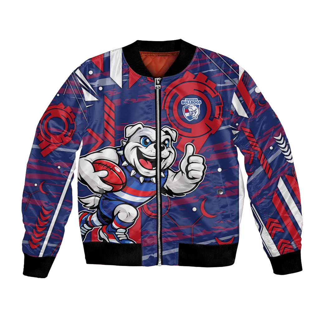 Western Bulldogs Bomber Jacket Mascot Cartoon Football Illustration Style