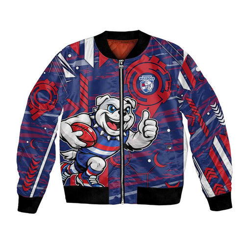 Western Bulldogs Bomber Jacket Mascot Cartoon Football Illustration Style