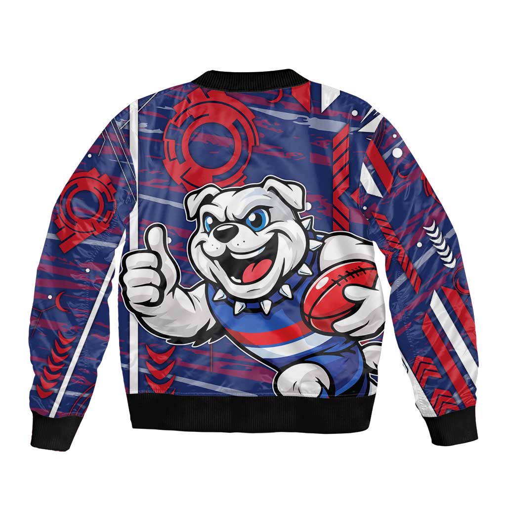Western Bulldogs Bomber Jacket Mascot Cartoon Football Illustration Style