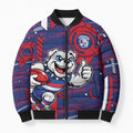 Western Bulldogs Bomber Puffer Jacket Mascot Cartoon Football Illustration Style