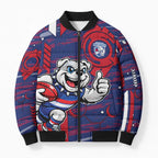 Western Bulldogs Bomber Puffer Jacket Mascot Cartoon Football Illustration Style
