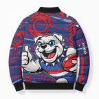 Western Bulldogs Bomber Puffer Jacket Mascot Cartoon Football Illustration Style