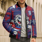 Western Bulldogs Bomber Puffer Jacket Mascot Cartoon Football Illustration Style