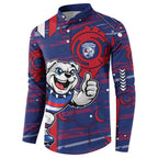 Western Bulldogs Button Sweatshirt Mascot Cartoon Football Illustration Style