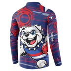 Western Bulldogs Button Sweatshirt Mascot Cartoon Football Illustration Style