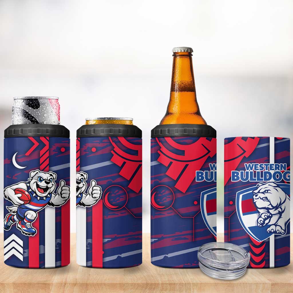 Western Bulldogs 4 in 1 Can Cooler Tumbler Mascot Cartoon Football Illustration Style