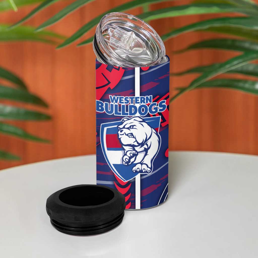Western Bulldogs 4 in 1 Can Cooler Tumbler Mascot Cartoon Football Illustration Style
