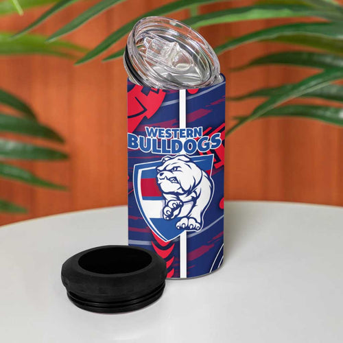 Western Bulldogs 4 in 1 Can Cooler Tumbler Mascot Cartoon Football Illustration Style