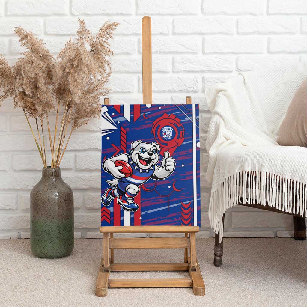 Western Bulldogs Canvas Wall Art Mascot Cartoon Football Illustration Style