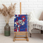 Western Bulldogs Canvas Wall Art Mascot Cartoon Football Illustration Style
