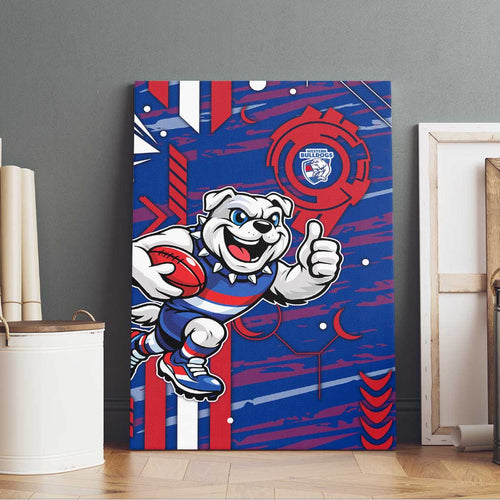 Western Bulldogs Canvas Wall Art Mascot Cartoon Football Illustration Style