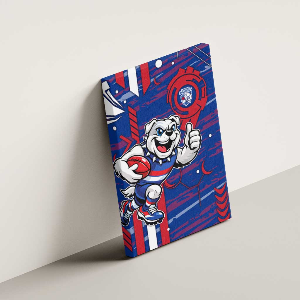 Western Bulldogs Canvas Wall Art Mascot Cartoon Football Illustration Style