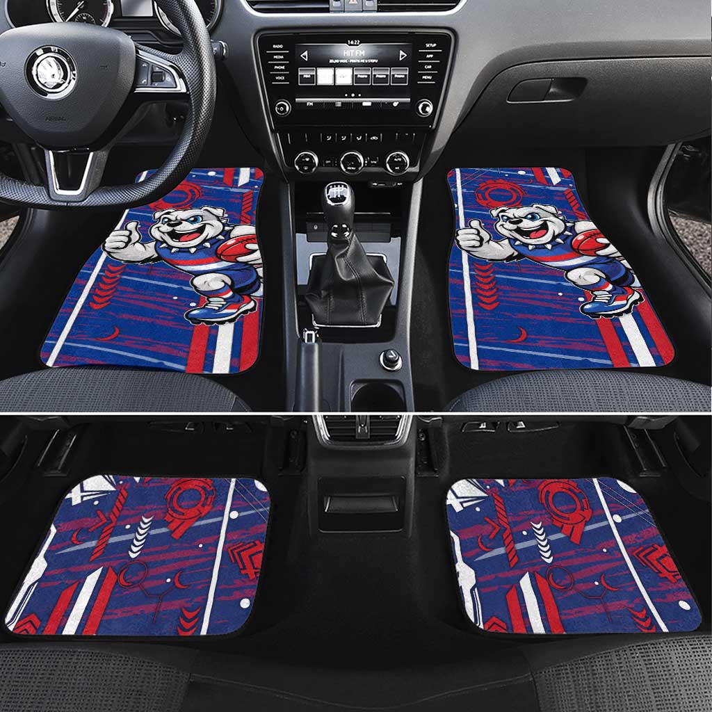 Western Bulldogs Car Mats Mascot Cartoon Football Illustration Style