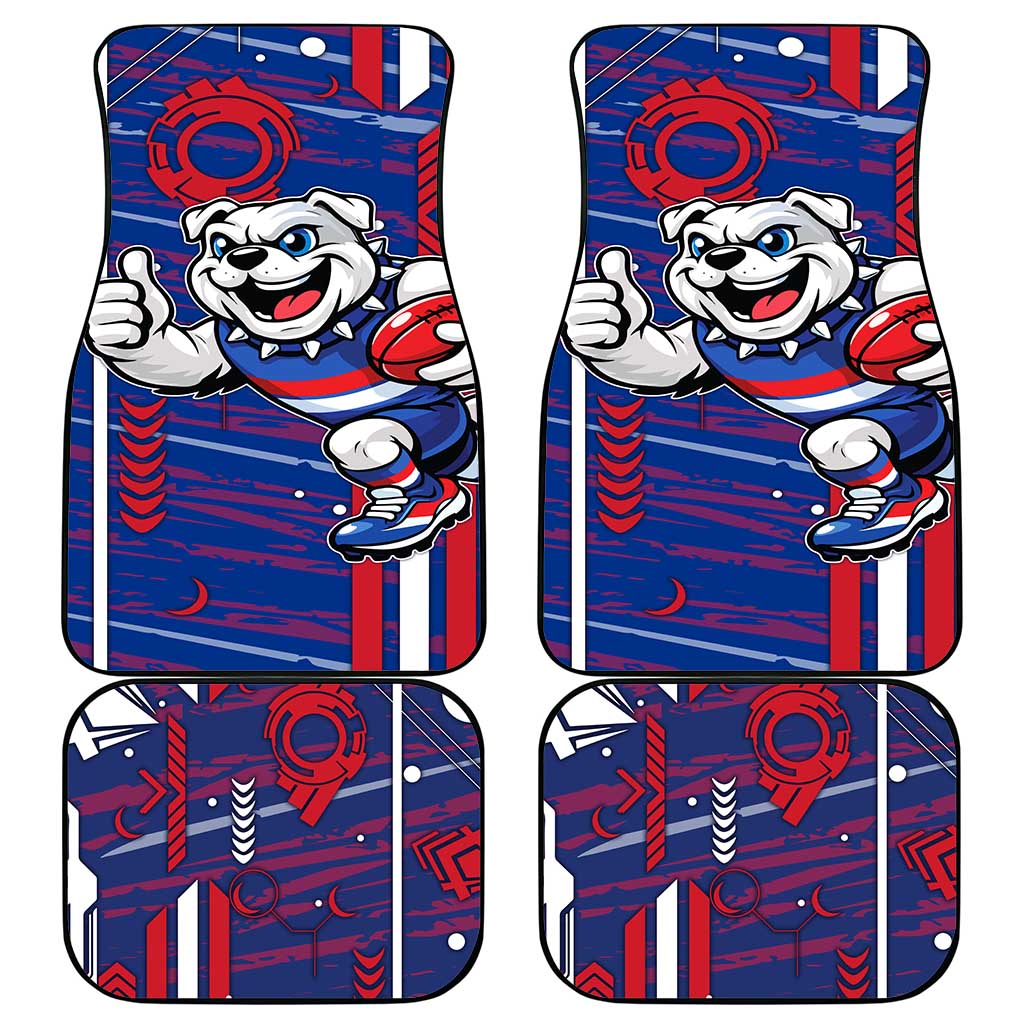 Western Bulldogs Car Mats Mascot Cartoon Football Illustration Style