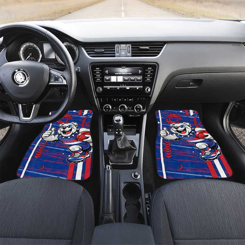 Western Bulldogs Car Mats Mascot Cartoon Football Illustration Style