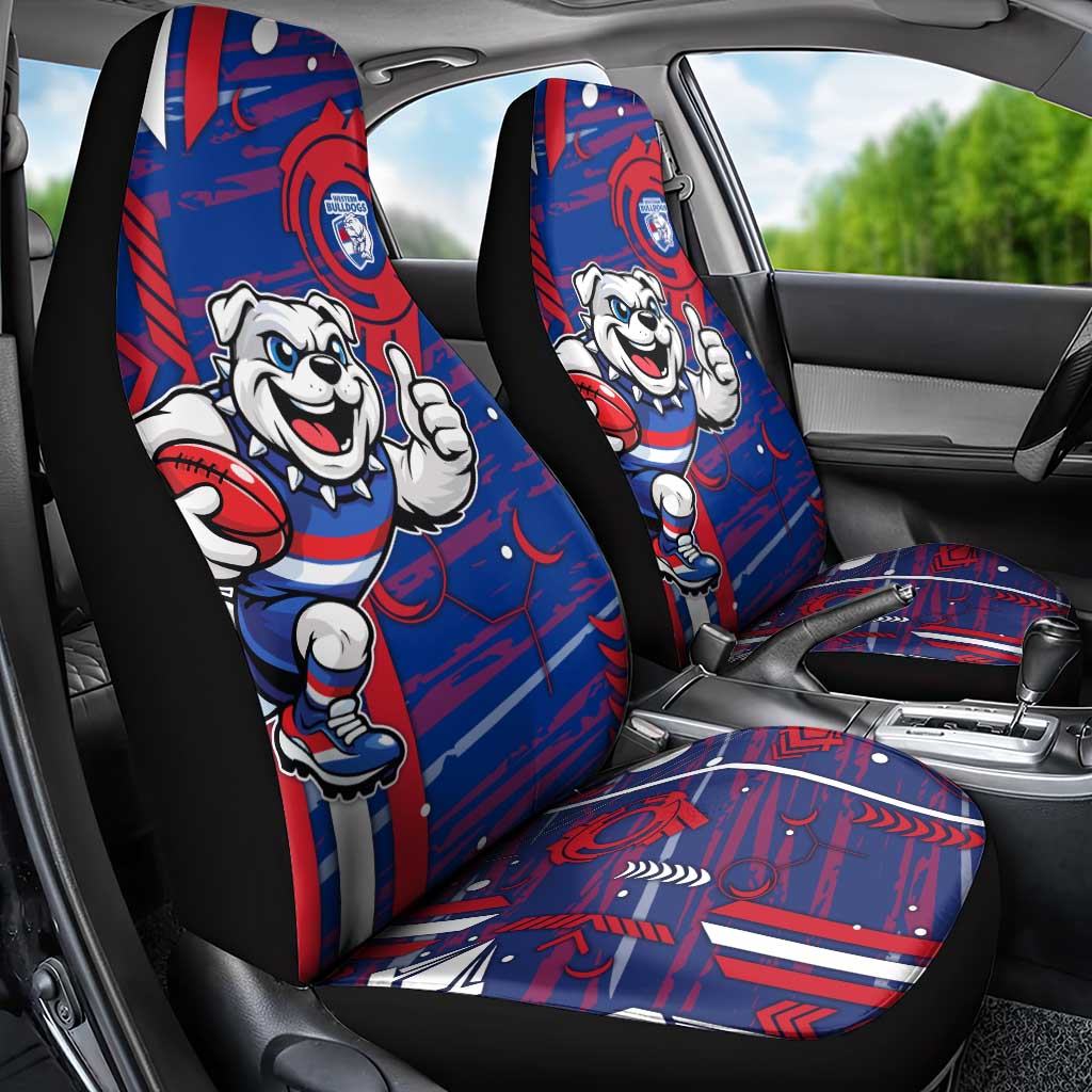 Western Bulldogs Car Seat Cover Mascot Cartoon Football Illustration Style