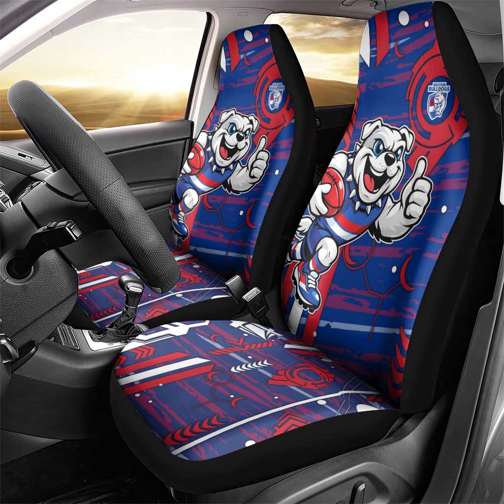 Western Bulldogs Car Seat Cover Mascot Cartoon Football Illustration Style