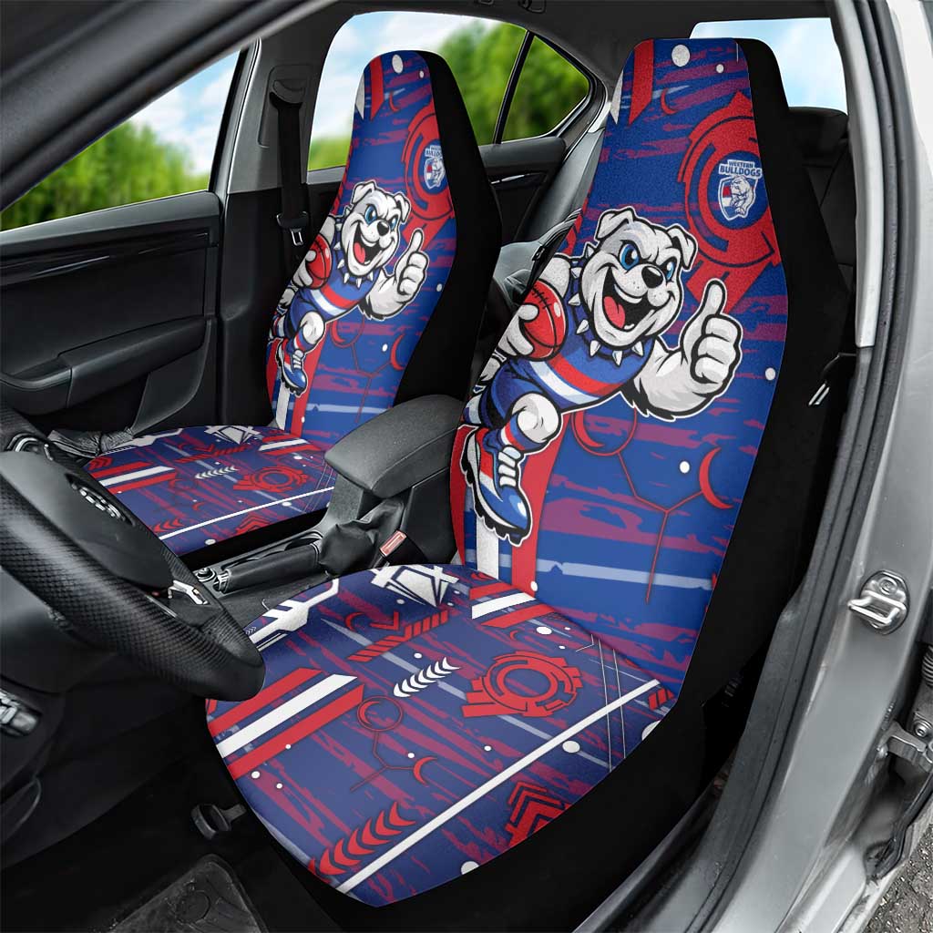 Western Bulldogs Car Seat Cover Mascot Cartoon Football Illustration Style