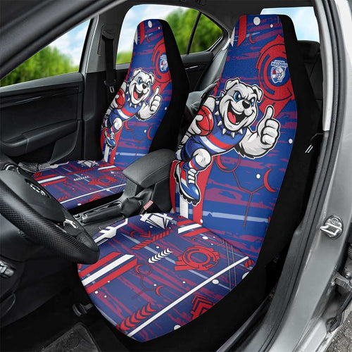 Western Bulldogs Car Seat Cover Mascot Cartoon Football Illustration Style