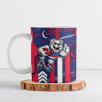 Western Bulldogs Ceramic Mug Mascot Cartoon Football Illustration Style