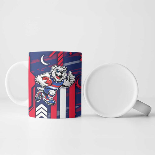 Western Bulldogs Ceramic Mug Mascot Cartoon Football Illustration Style