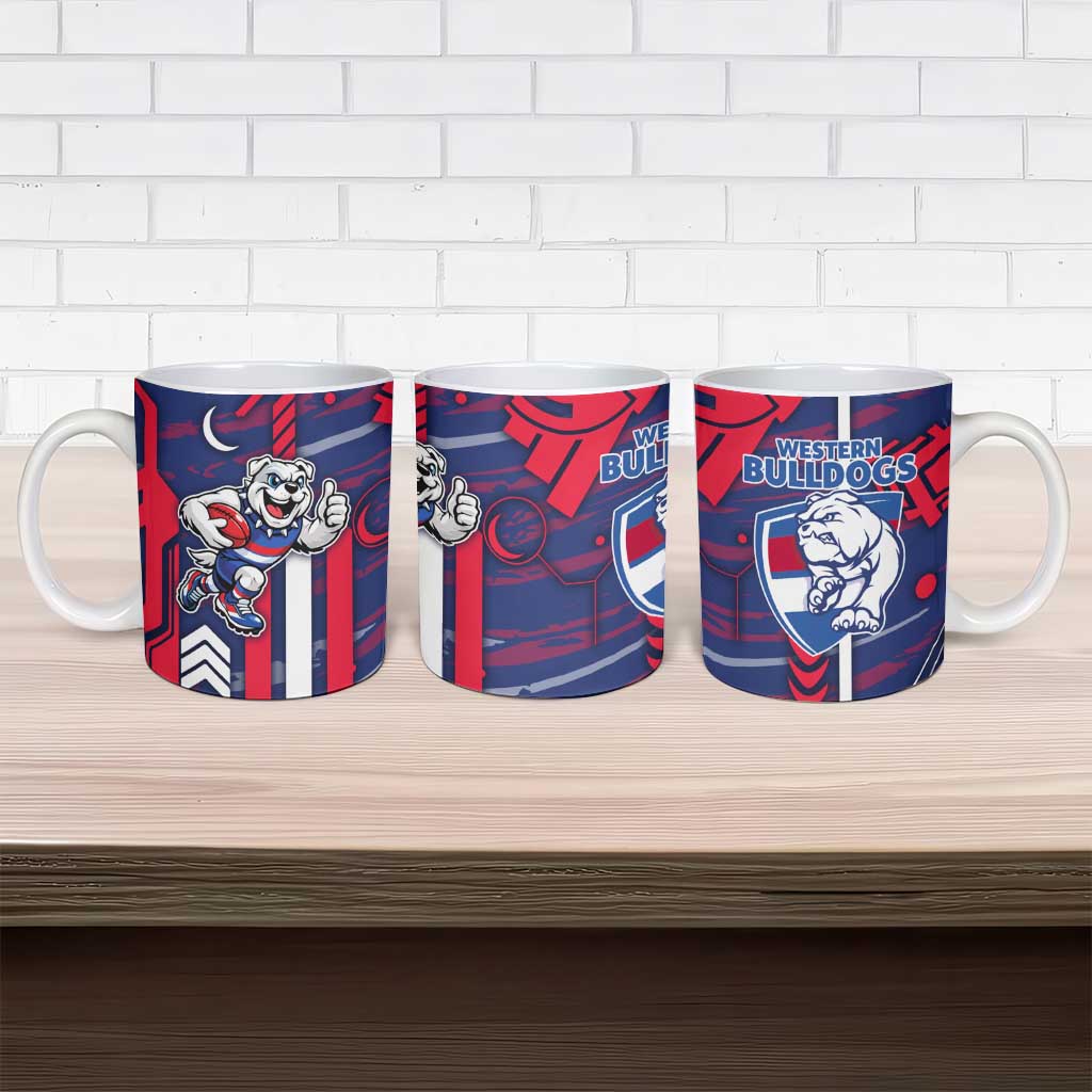 Western Bulldogs Ceramic Mug Mascot Cartoon Football Illustration Style