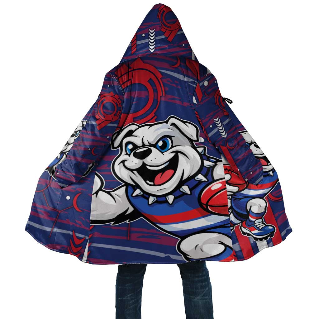 Western Bulldogs Cloak Mascot Cartoon Football Illustration Style