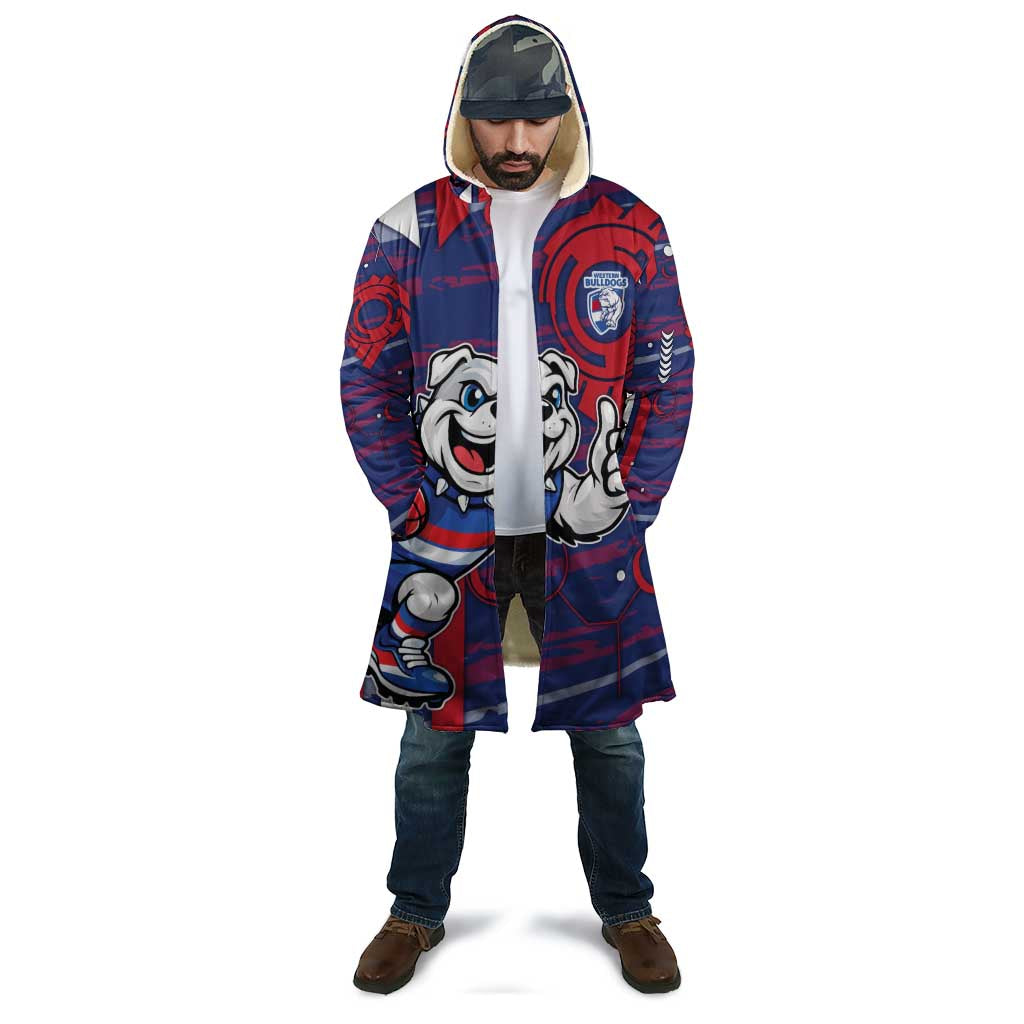 Western Bulldogs Cloak Mascot Cartoon Football Illustration Style