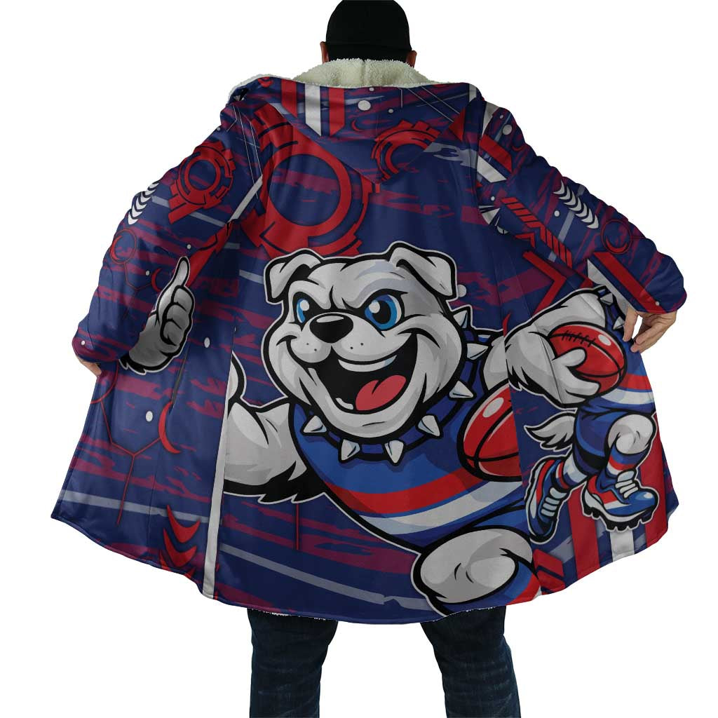 Western Bulldogs Cloak Mascot Cartoon Football Illustration Style