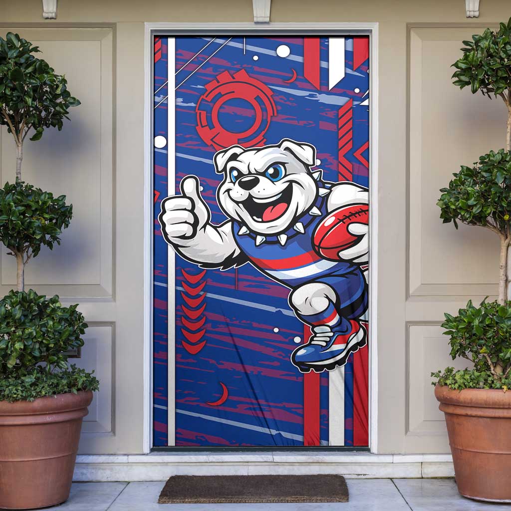 Western Bulldogs Door Cover Mascot Cartoon Football Illustration Style