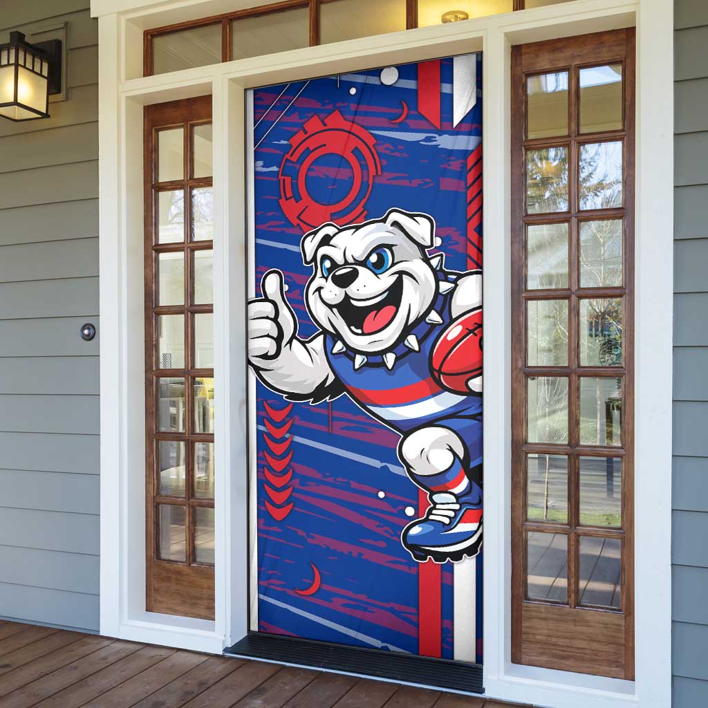 Western Bulldogs Door Cover Mascot Cartoon Football Illustration Style