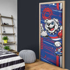 Western Bulldogs Door Cover Mascot Cartoon Football Illustration Style