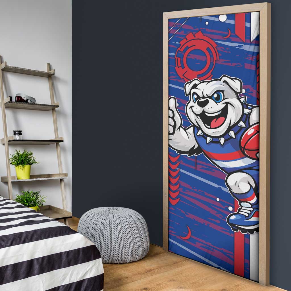 Western Bulldogs Door Cover Mascot Cartoon Football Illustration Style