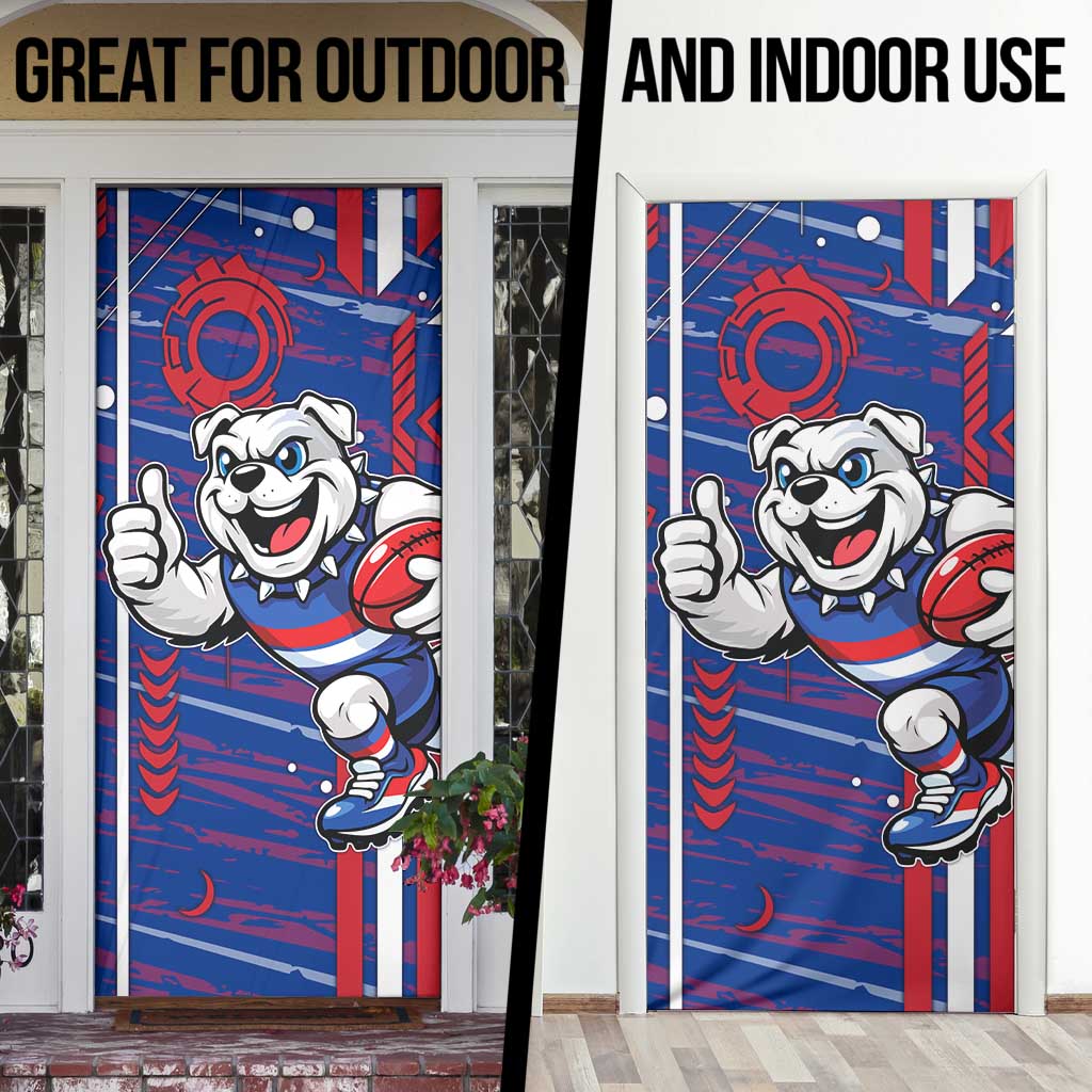 Western Bulldogs Door Cover Mascot Cartoon Football Illustration Style