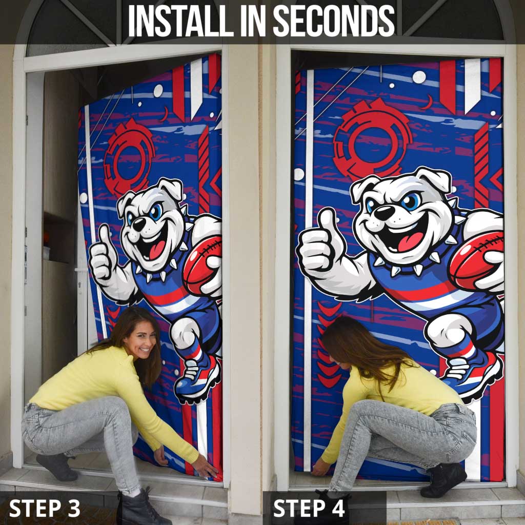 Western Bulldogs Door Cover Mascot Cartoon Football Illustration Style