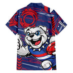 Western Bulldogs Family Matching Long Sleeve Bodycon Dress and Hawaiian Shirt Mascot Cartoon Football Illustration Style