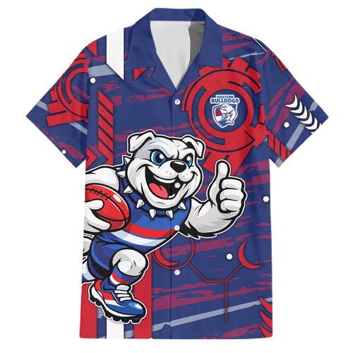 Western Bulldogs Family Matching Mermaid Dress and Hawaiian Shirt Mascot Cartoon Football Illustration Style