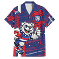 Western Bulldogs Family Matching Summer Maxi Dress and Hawaiian Shirt Mascot Cartoon Football Illustration Style