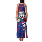 Western Bulldogs Family Matching Tank Maxi Dress and Hawaiian Shirt Mascot Cartoon Football Illustration Style