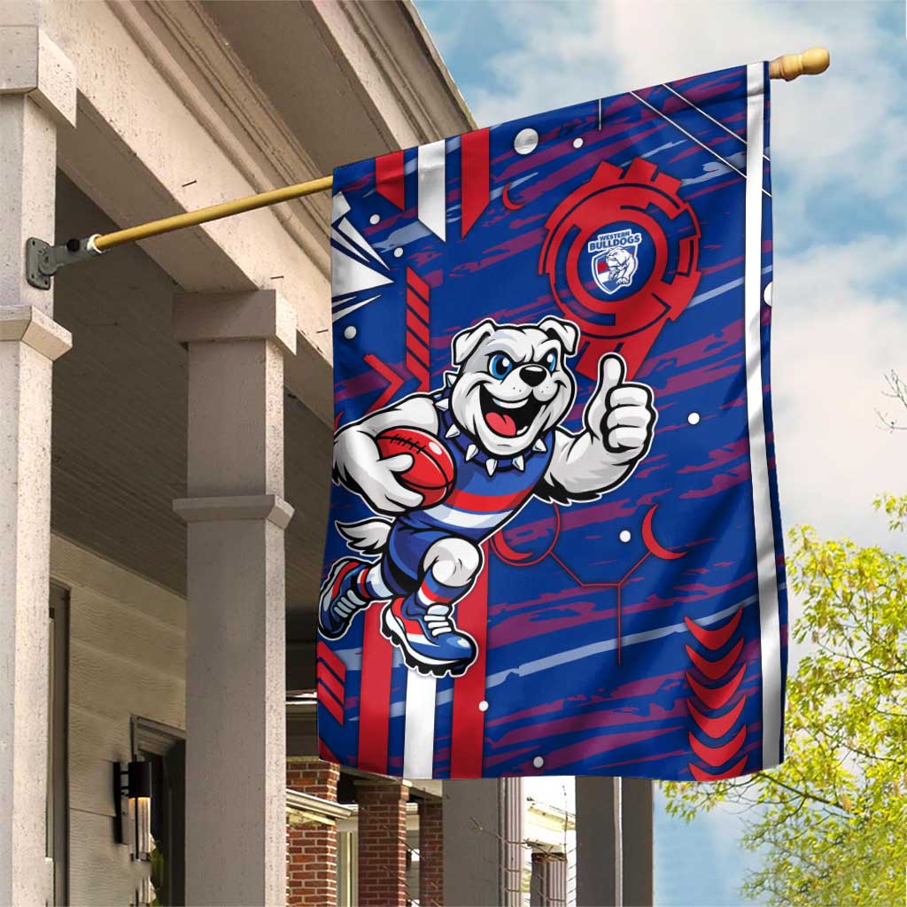 Western Bulldogs Garden Flag Mascot Cartoon Football Illustration Style