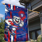 Western Bulldogs Garden Flag Mascot Cartoon Football Illustration Style