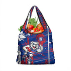 Western Bulldogs Grocery Bag Mascot Cartoon Football Illustration Style
