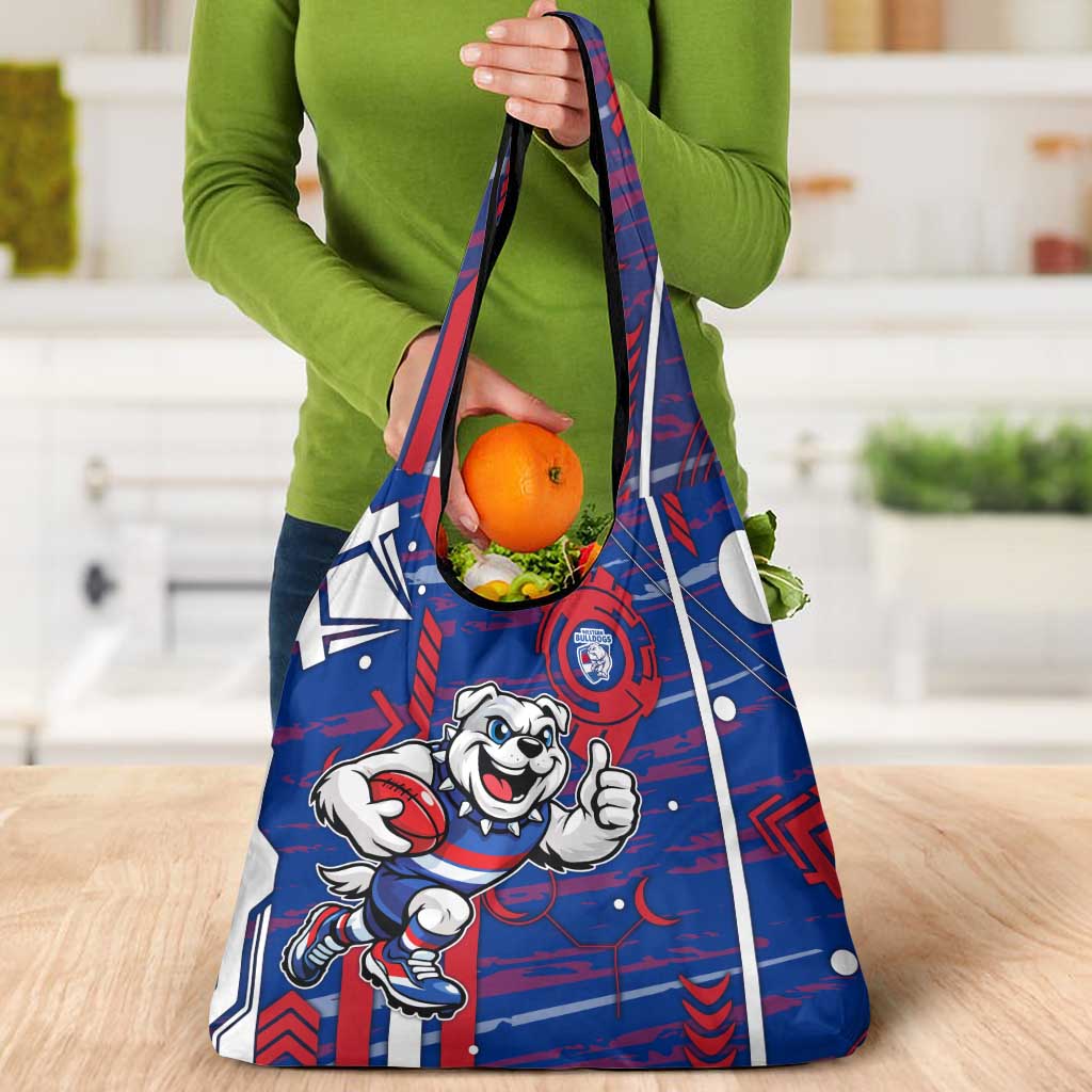 Western Bulldogs Grocery Bag Mascot Cartoon Football Illustration Style